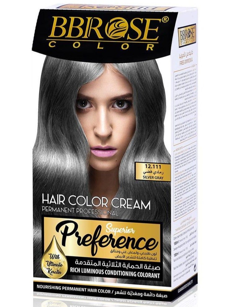 BBROSE Hair Color Cream Silver Gray 12.111 100ml - Image 1