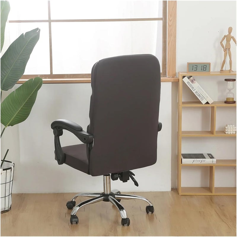 Computer Office Swivel Chair Covers with Zipper Rotating Armchair Case Desk Task Seat Slipcover Protector(Deep Blue,2Pcs) - Image 3