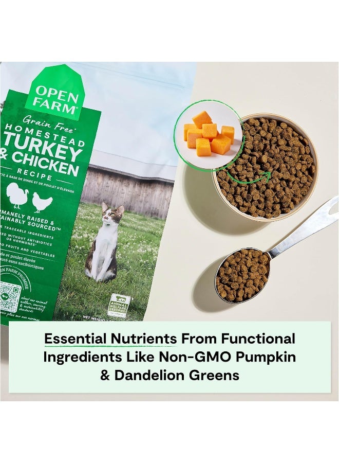 Open Farm Grain Free Homestead Turkey & Chicken Dry Cat Food - 4 LB/1.81Kg - Image 4