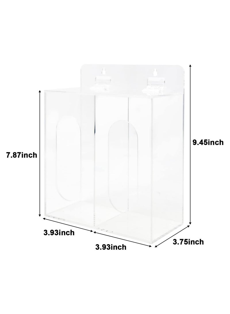 TPGP Acrylic Face Mask Dispenser Box, Clear Mask Glove Holder, Wall Mounted or Countertop Hygiene Station with Lid for Disposable Masks, Gloves, Shoe Covers, Hairnets  - Image 5