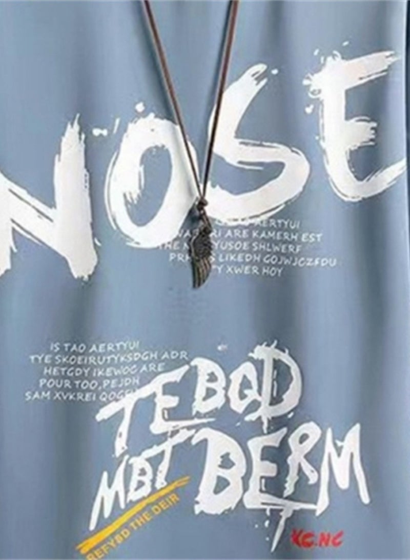 Men's sports trousers two-piece summer casual suit men's thin trendy short-sleeved t-shirt trousers suit - Image 3