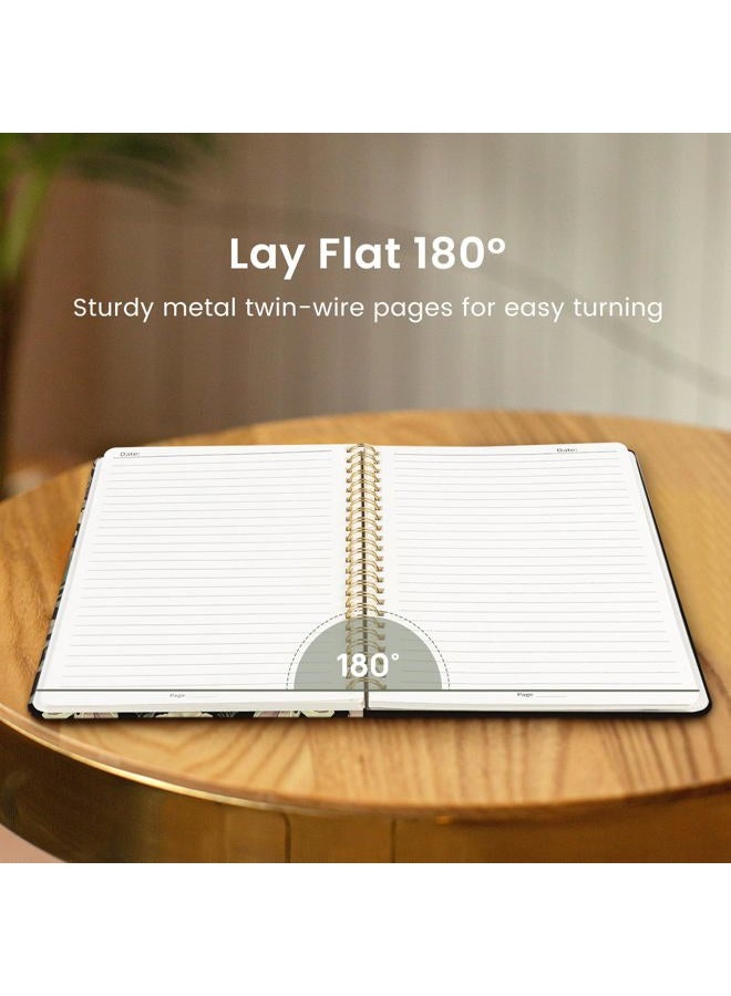 Taja Lined Spiral Journal Notebook for Women, A5 Cute College Ruled Hardcover Notebook for Work & Note Taking, Pretty Journal for Writing, 140 Pages, Dark Botanica - Image 4