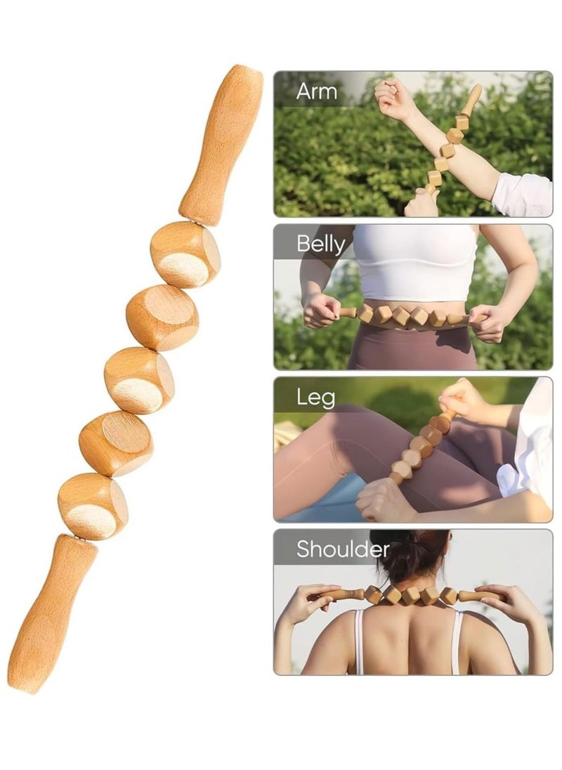 Arabest 4 Pieces Wood Therapy Kit Massage Tools Maderoterapia Kit Wood Massager Roller Wood Gua Sha Roller Manual Wooden Fascia Massage for Release Cellulite Muscle Blasting Pain Relief Body Sculpting Tools  - Image 3