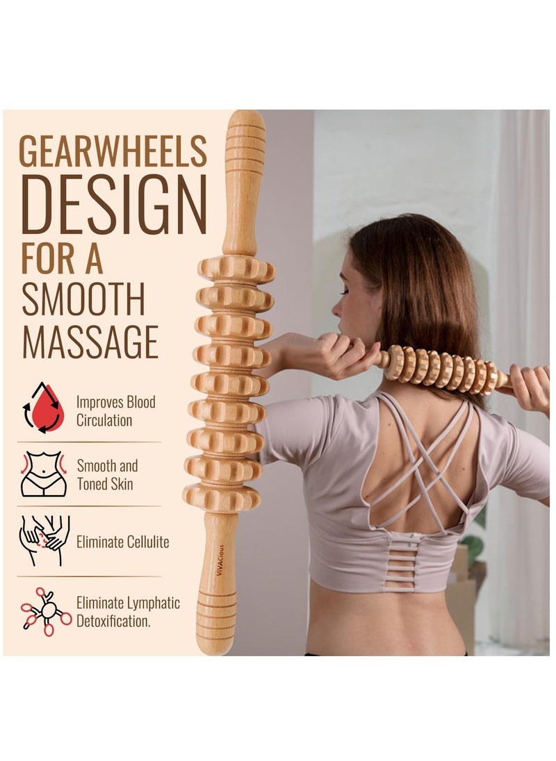 Arabest 4 Pieces Wood Therapy Kit Massage Tools Maderoterapia Kit Wood Massager Roller Wood Gua Sha Roller Manual Wooden Fascia Massage for Release Cellulite Muscle Blasting Pain Relief Body Sculpting Tools  - Image 5