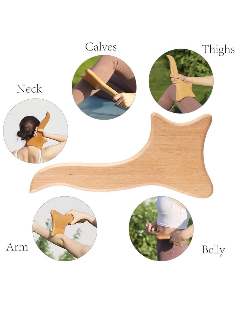 Arabest 4 Pieces Wood Therapy Kit Massage Tools Maderoterapia Kit Wood Massager Roller Wood Gua Sha Roller Manual Wooden Fascia Massage for Release Cellulite Muscle Blasting Pain Relief Body Sculpting Tools  - Image 4