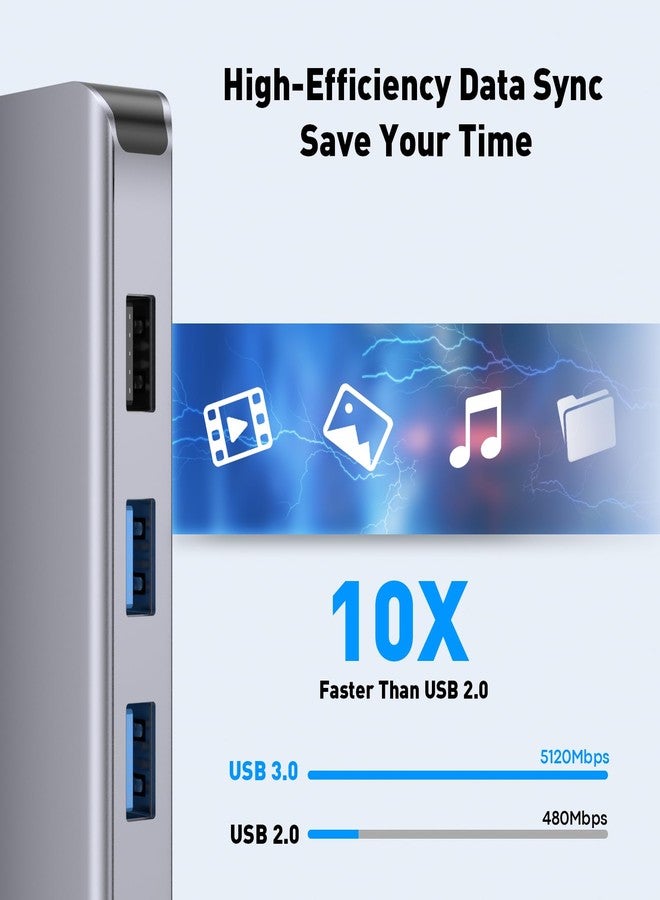 Reborn Laptop Docking Station Dual Monitor, 9-in-1 USB C Hub Dual Monitor with 4K 2HDMI Ports, 1Gbps Ethernet, 5Gbps USB A&C 3.0, 100W PD, SD Card Reader, USBC Dock for MacBook/Dell XPS/HP/Surface etc - Image 4