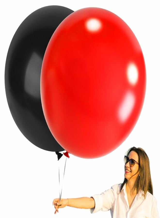 PMLAND 36 Inch Giant Red and Black Jumbo Latex Balloons (6 Pcs) - Helium Quality for Party Decorations, Birthday, Wedding, Graduation, Photo Backdrop, Balloon Arch, Baby Shower & Events - Image 3