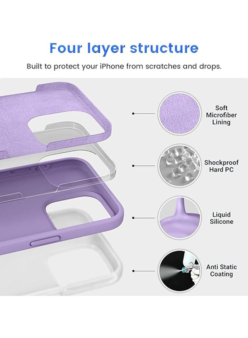 iPhone 13 pro Case Upgrade Defender Silicone Cover ShockProof Anti-Scratch Protective Phone Case (VOILET) - Image 3