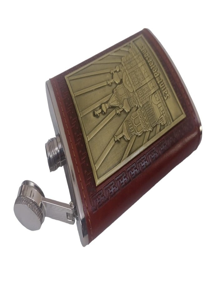 Linist Hip Flask, 8 Oz Flasks for Men and Women, Portable Stainless Steel Flasks with Funnel, Leak Proof Hip Flask for Drinking (Brown-1157) - Image 3