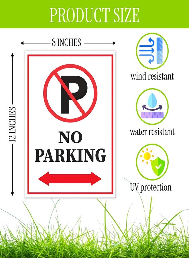 ULVEOL Pack of 3 No Parking Signs with H Stake 12" x 8" inch - Plastic Private Property No Parking Sign for Outdoor Driveway Yard Lawn Decorations - Driveway Sign for Indoor & Outdoor - Image 2