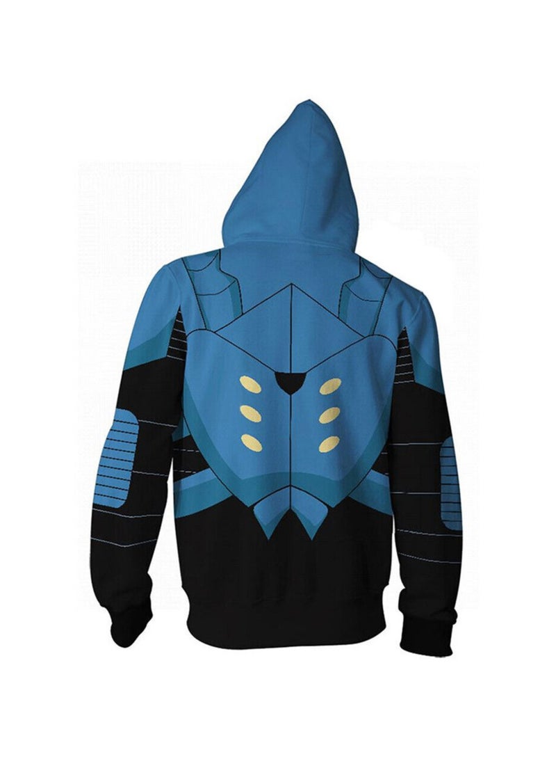 Loquat DC Blue Beetle Super Hero 3D Digital Printed Hoodie  - Image 2