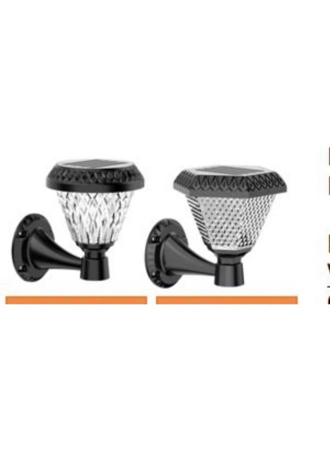 Solar Garden Wall Light Black/Clear/Silver 
