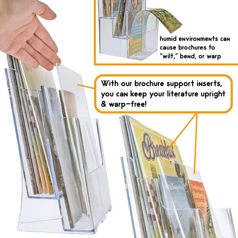 SourceOne Premium Acrylic Brochure Support Inserts for Humid Environments, 5 Pack - Image 4
