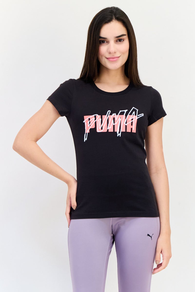 PUMA Women Sportswear Fit Short Sleeves Outdoor Top, Black - Image 1
