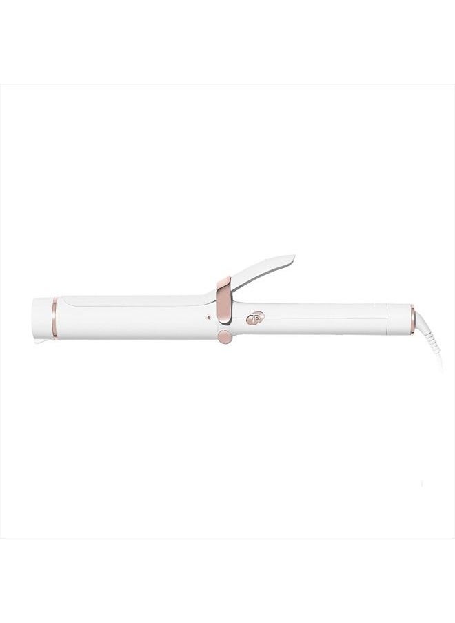 T3 - SinglePass Curl Professional Curling Iron Custom Blend Ceramic Long Barrel Curling and Wave Iron with Adjustable Heat Settings for Shiny Smooth Curls and Waves, 1 ½ inch, White/Rose Gold - Image 1
