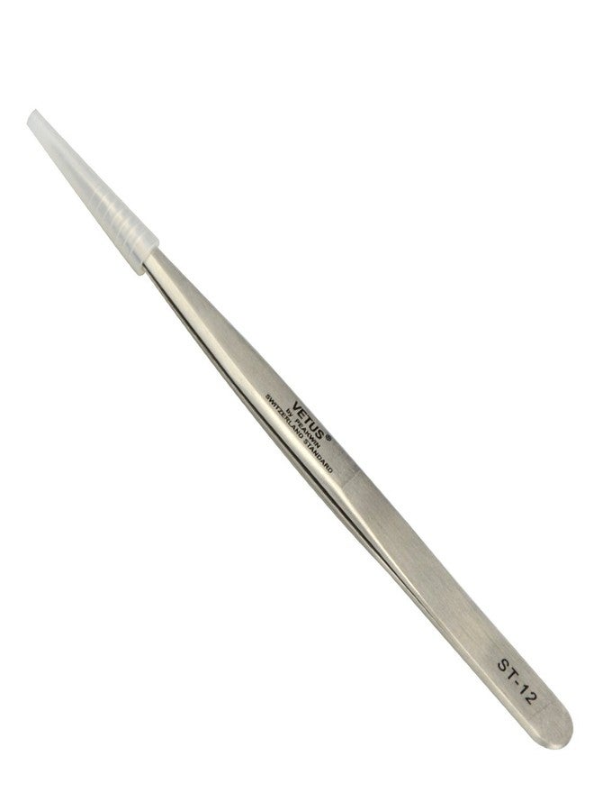 Qeelasee 1 PC Vetus Pointed Perfect Craft Fine Angled Removal Stainless Steel Tip Straight Tweezers For Professional Grafting Eyelash extension False Eyelash Nail Art ST-12 - Image 2