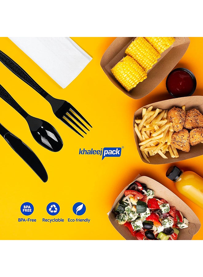 Khaleej Pack 50 Pcs heavy duty plastic table Spoon Black - Image 3