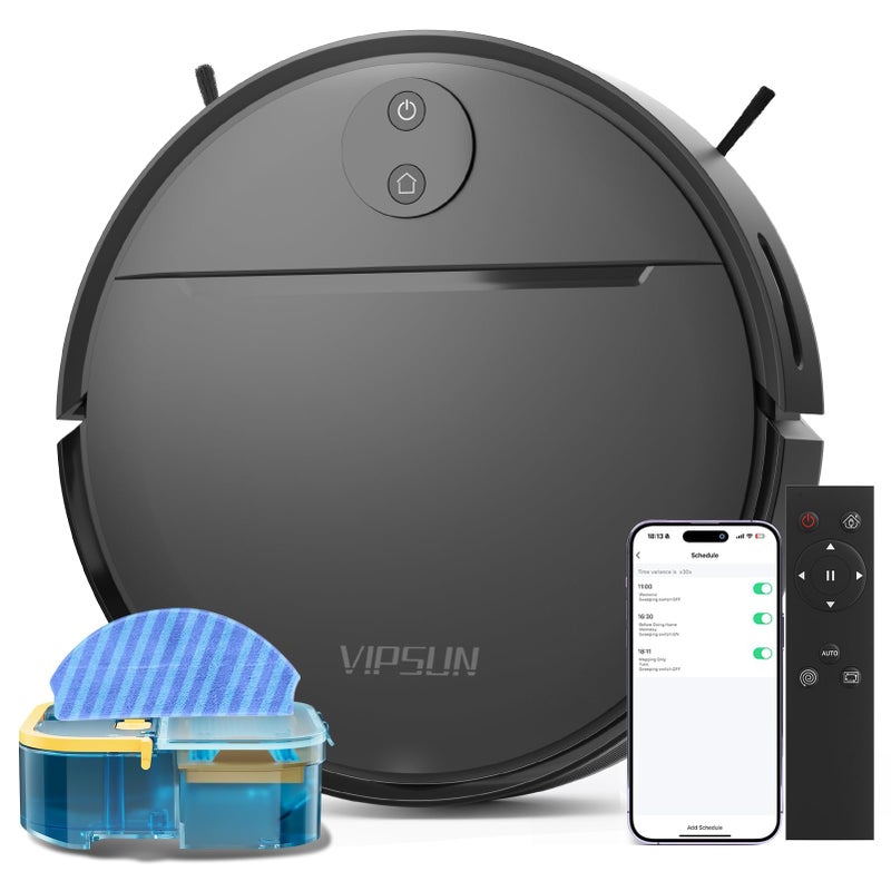 VIPSUN Robot Vacuum and Mop Combo with 4000Pa Suction, APP/Voice/Remote Control, Robotic Vacuums with Personalized Adjustment Setting, Self-Charging, Obstacle Avoidance, Smart Home Robot Aspiradora - Image 1
