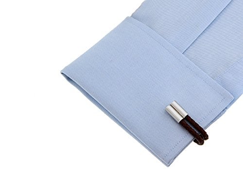 MRCUFF أزرار أكمام جلدية بنية مضفرة من MRCUFF في علبة هدايا وعناية بالجلد - Image 4
