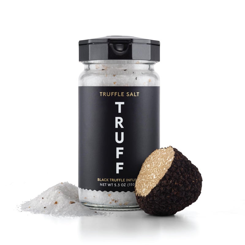 TRUFF Black Truffle Salt, Fine and Coarse Sea Salt, Dried Black Summer Truffles, Specialty Seasoning for A Truly Aromatic Flavor Experience, For the Finest Steaks or Unique Everyday Popcorn (5.3 oz) - Image 1
