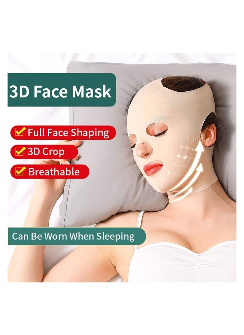 كابتن تيك ضمادة النوم، شد الوجه بالكامل، الذقن المزدوجة الرفيعة، قناع حزام حزام تنحيف الذقن والخد، مشكل تدليك الوجه الرفيع القابل لإعادة الاستخدام وجيد التهوية - Image 3