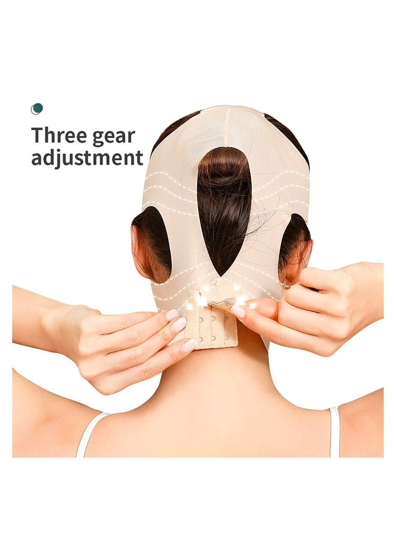 كابتن تيك ضمادة النوم، شد الوجه بالكامل، الذقن المزدوجة الرفيعة، قناع حزام حزام تنحيف الذقن والخد، مشكل تدليك الوجه الرفيع القابل لإعادة الاستخدام وجيد التهوية - Image 5