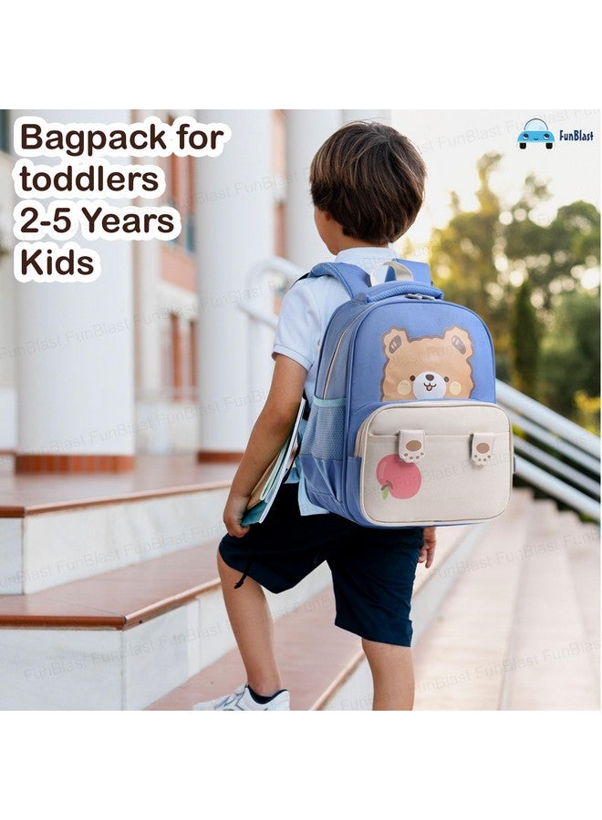 FunBlast Kids Backpack - Miniature Cartoon Bags for Kids, Bags for Pre-Schoolers, Small Bags for Kindergarten Kids, Bagpack for Toddlers 2-5 Years, 32 X 26 X 15 Cm (Blue) - Image 4