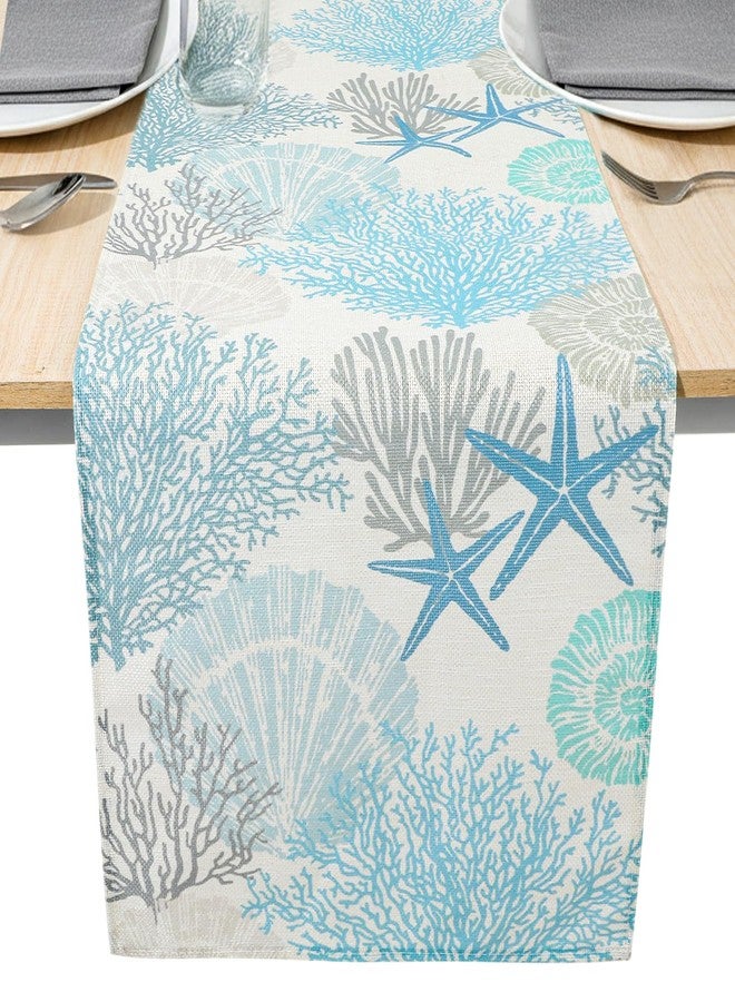 Thrymme Coastal Table Runner, 71*13 Inch Beach Table Runner, Coastal Decor for Home Kitchen Dining Coffee Christmas Holiday Party Decor - Image 1