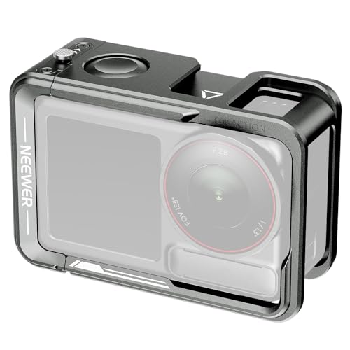NEEWER Cage for Action 5 Pro 4 3 Protective Metal Video Rig with Cold Shoe 14 Thread Shutter Button Compatible with DJI Osmo Action5 Pro Action4 Action3 DJI Mic Magnetic Adapter Mount AC014 - Image 1
