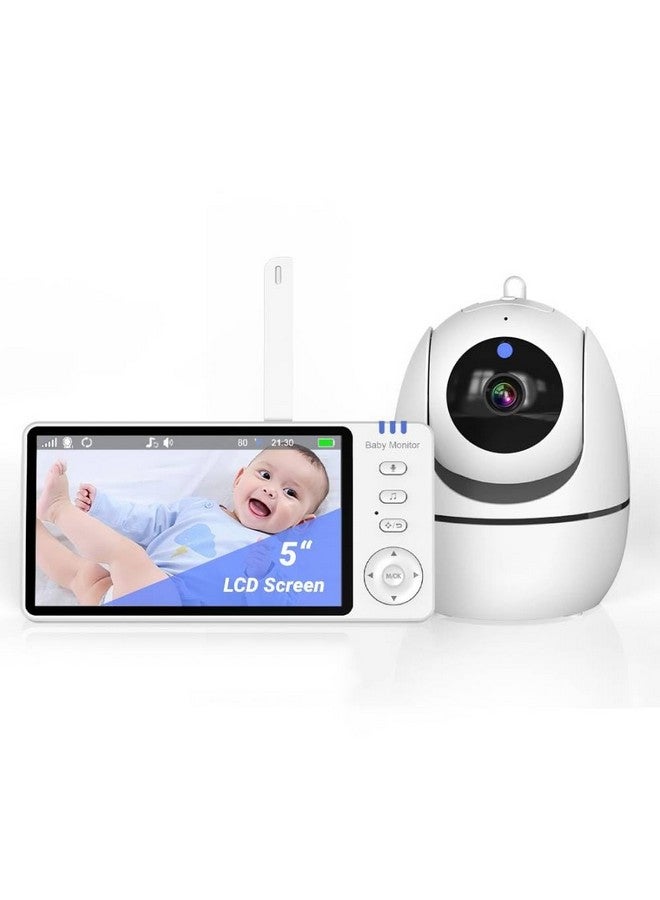 VINGVO 5 Inch HD Baby Camera Monitor with Night Vision, Wireless Smart Monitoring, Sound Detection & Secure 2.4GHz FHSS - Indoor Security Camera for Home, No WiFi Needed - Image 1