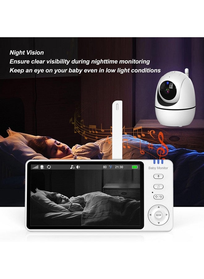 VINGVO 5 Inch HD Baby Camera Monitor with Night Vision, Wireless Smart Monitoring, Sound Detection & Secure 2.4GHz FHSS - Indoor Security Camera for Home, No WiFi Needed - Image 5