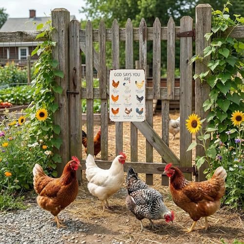 Funnysign Chicken Gifts God Says You Are Amazing Vintage Tin Sign for Chicken Coop Farm Kitchen Garden Yard Decor 8x12 inch (3912) - Image 5