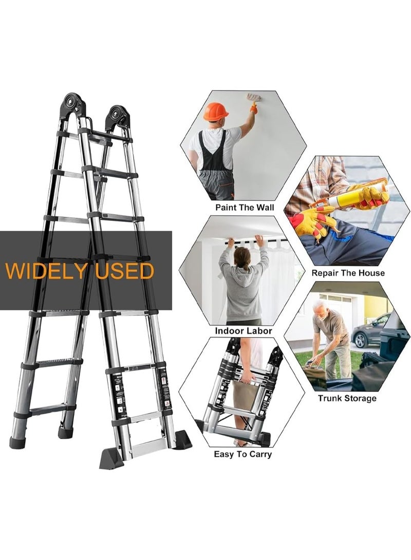 Double Telescopic Folding Ladder – 5.8m (2.9+2.9m) Multipurpose Extendable Ladder, Portable and Easy to Store - Image 4