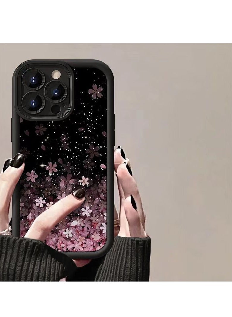 Black Starlight Sakura Matte Case for iPhone 16 Pro Max – Shockproof, Anti-Scratch, Anti-Drop - Image 2
