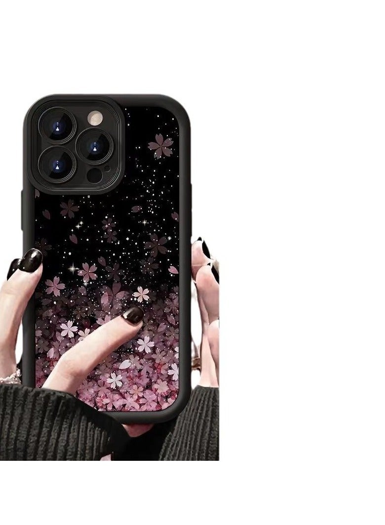 Black Starlight Sakura Matte Case for iPhone 16 Pro Max – Shockproof, Anti-Scratch, Anti-Drop - Image 3