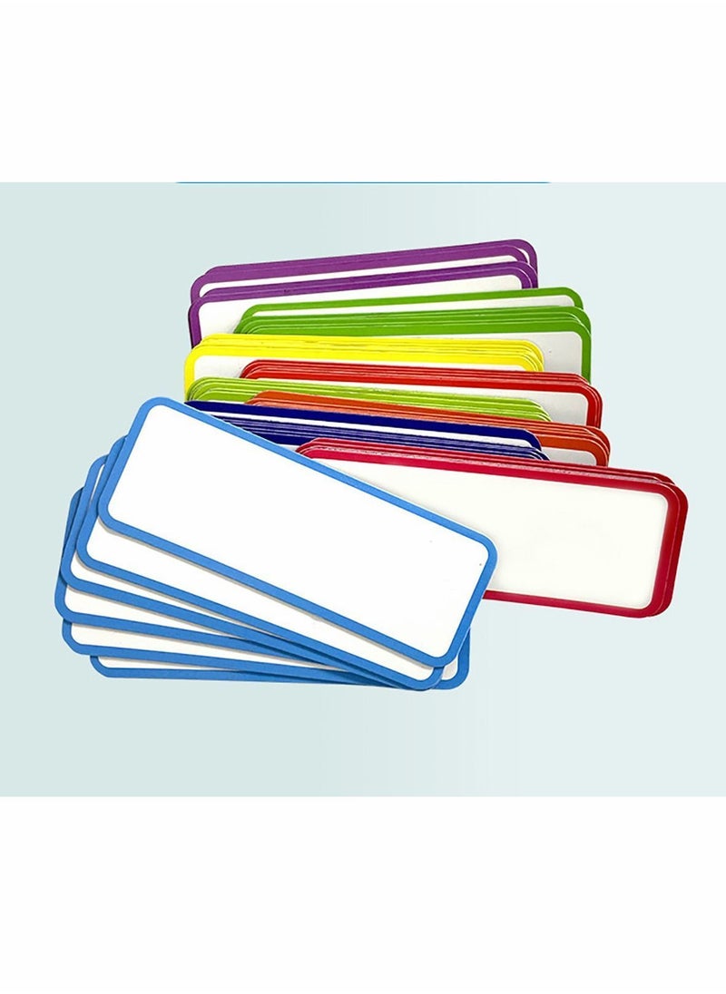 Magnetic Label Sticker, 54 Pcs Dry Erase Labels Reusable Name Tag Plate Writable Erasable Stickers, 9 Colors (8 x 3 cm)