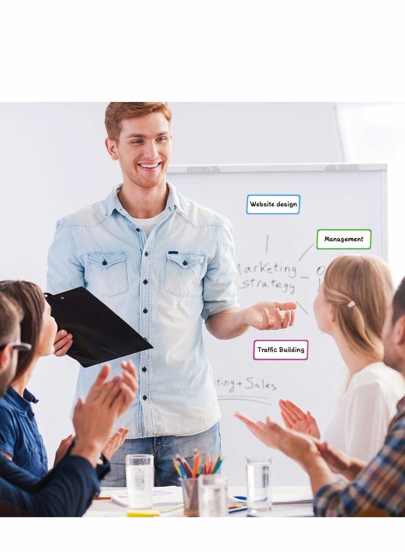 Magnetic Label Sticker, 54 Pcs Dry Erase Labels Reusable Name Tag Plate Writable Erasable Stickers, 9 Colors (8 x 3 cm)