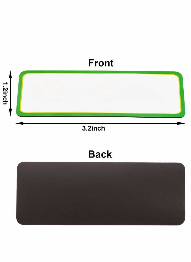 Magnetic Label Sticker, 54 Pcs Dry Erase Labels Reusable Name Tag Plate Writable Erasable Stickers, 9 Colors (8 x 3 cm)