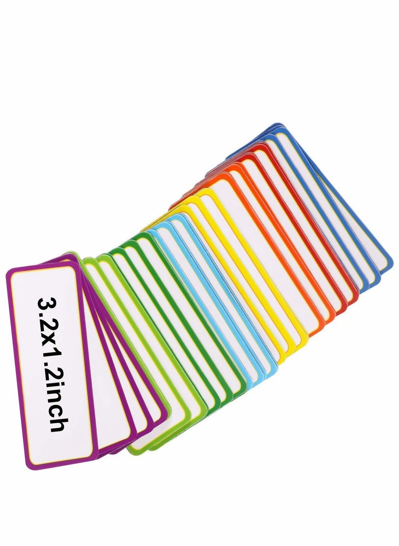 Magnetic Label Sticker, 54 Pcs Dry Erase Labels Reusable Name Tag Plate Writable Erasable Stickers, 9 Colors (8 x 3 cm)