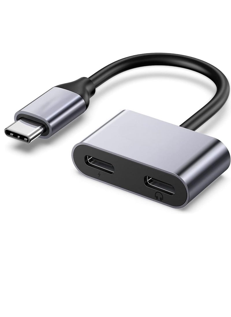 Generic - USB C Adapter, 2 in 1 USB C to Dual USB C Audio Charging Converter USB C Headphone Jack Audio Dongle Compatible with iPad Pro 2018, Google Pixel 2 XL, Xiaomi Mix 2S，Smartisan Nut R1, Huawe - Image 1