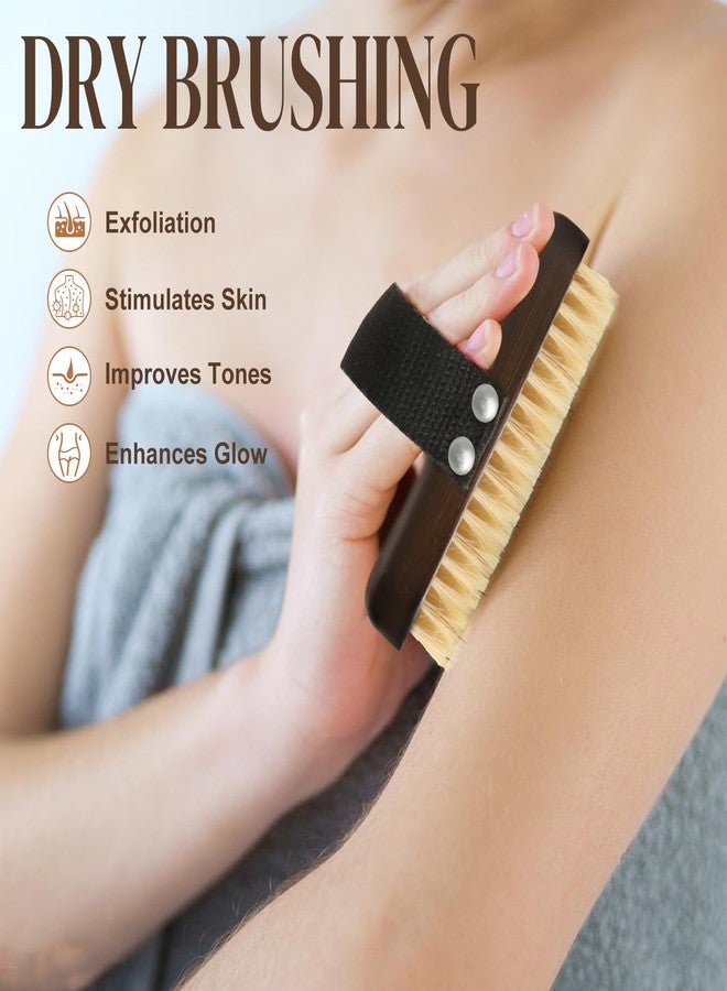 Azymi Body Brush Lymphatic Drainage, Azymi Bath Brush Natural Thick Bristles Exfoliates Dead Skin, Detoxifies, Improves Blood Circulation- Spa-Grade Dual Use Dry/Wet Brush 1 Pack - Image 4