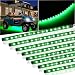 LEYMANRIYA 8 Pcs Car Led Light Strip IP67 Waterproof 11 Flexible Led Lights Underglow 12V for Car Motorcycle Boat Golf Cart Interior Exterior Decoration Green - Image 2