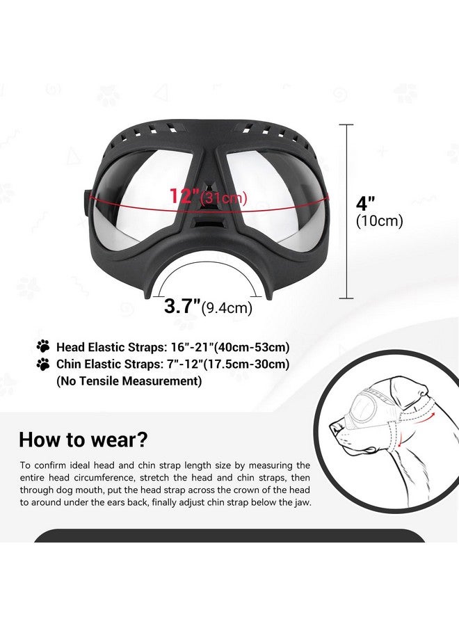 Namsan Dog Goggles for Large Dogs, Wide Snout & Soft Frame, Tactical Driving Sunglasses for Dogs Medium to Large Breed, Anti-UV Dog Eye Protection, Windproof Dustproof, Adjustable, Black - Image 4