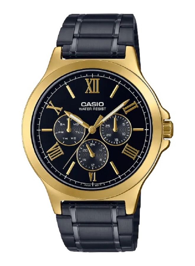 كاسيو ساعة كاسيو للرجال انالوج بعقارب متعددة سوداء سوار ستانلس ستيل MTP-V300GB-1AUDF - Image 1