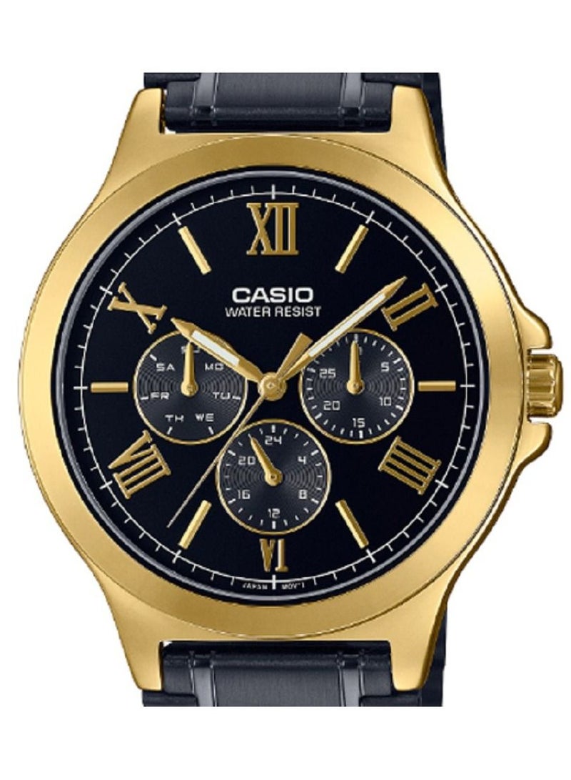 كاسيو ساعة كاسيو للرجال انالوج بعقارب متعددة سوداء سوار ستانلس ستيل MTP-V300GB-1AUDF - Image 4