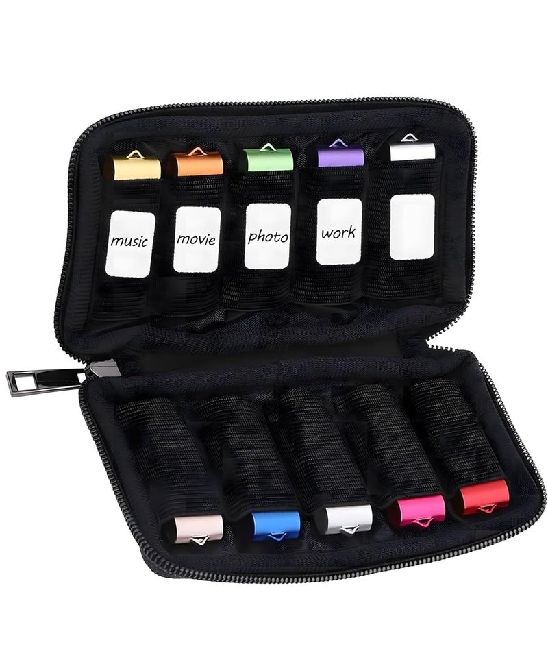 BdelrinQue حقيبة تخزين ليو إس بي، حامل منظم ليو إس بي فلاش/محركات الأقراص، محركات الأقراص القلمية، ومحركات الأقراص الصلبة الخارجية للمهنيين التقنيين، الطلاب، والمسافرين - Image 1