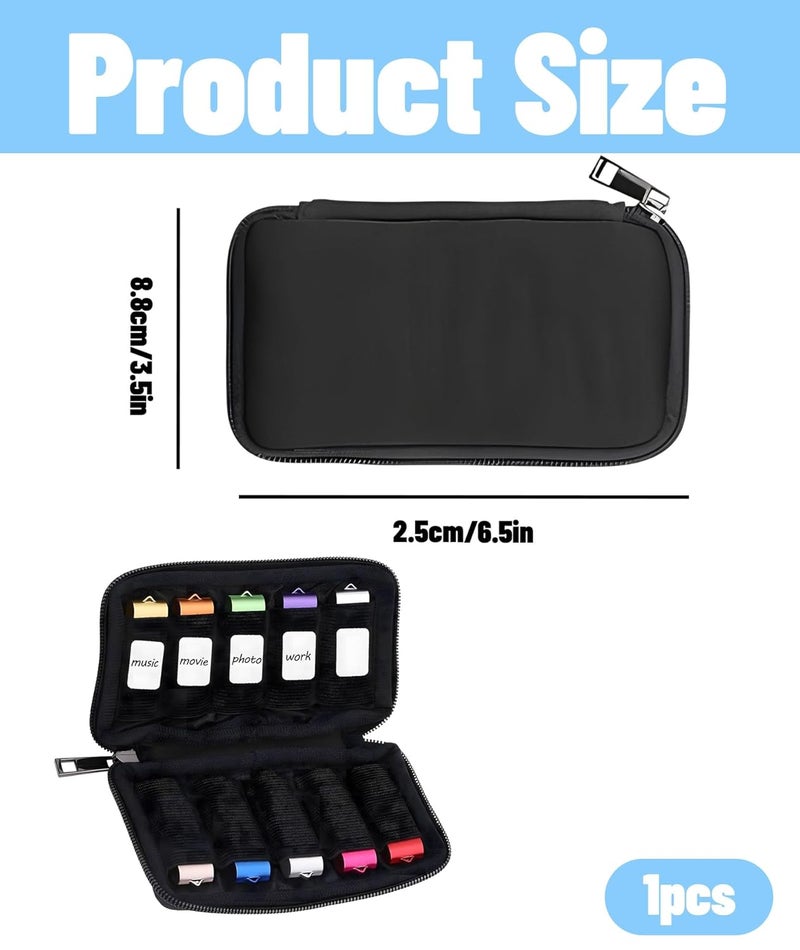 BdelrinQue حقيبة تخزين ليو إس بي، حامل منظم ليو إس بي فلاش/محركات الأقراص، محركات الأقراص القلمية، ومحركات الأقراص الصلبة الخارجية للمهنيين التقنيين، الطلاب، والمسافرين - Image 2