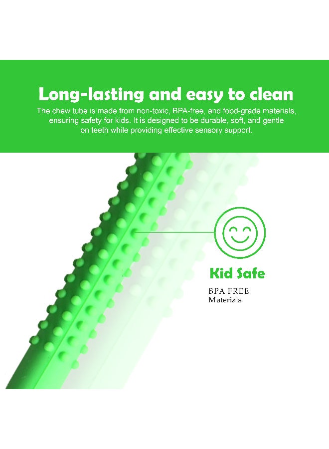 Abley's Sensory Chew Tubes, Textured Silicone, Set of 2 (Green & Blue) - Image 3