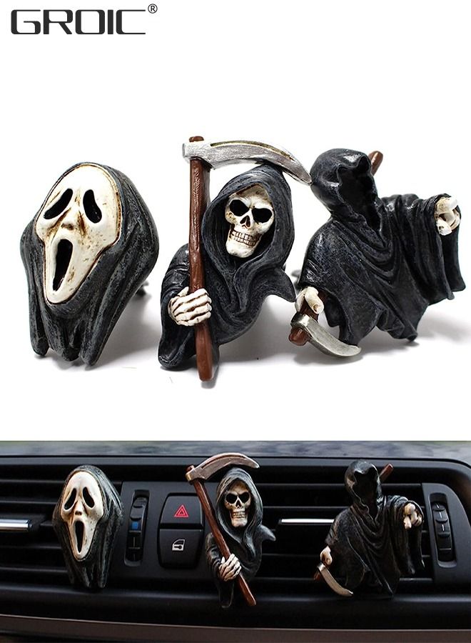 GROIC 3 Packs Car Air Freshener Clips,Car aromatherapy,Car Accessories,Car Vent Decoration, Skull Car Interior Accessories,Creative Vehicle Supplies - Image 1