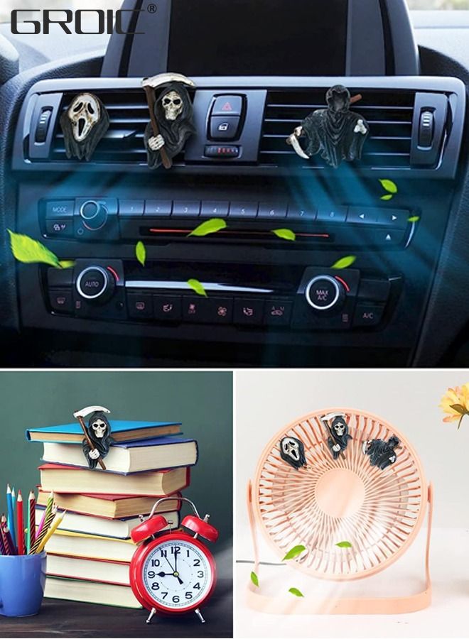 GROIC 3 Packs Car Air Freshener Clips,Car aromatherapy,Car Accessories,Car Vent Decoration, Skull Car Interior Accessories,Creative Vehicle Supplies - Image 3